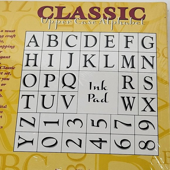 Classic PSX Rubber Stamps Alphabet Upper Case No‎ Ink Pad Boxed SK802 36 Stamps - Picture 5 of 13